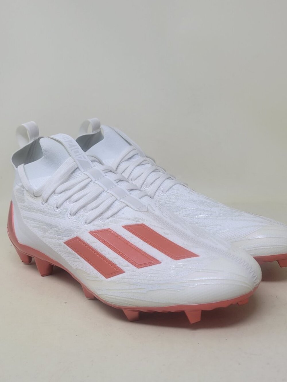 Men's Size 9 Adidas Adizero 2022 Primeknit Football Cleats White/Orange HP8742